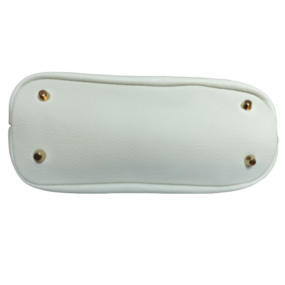 Valentina White and Tan Genuine Italian Leather Shoulder Bag NWT - Picture 5 of 8